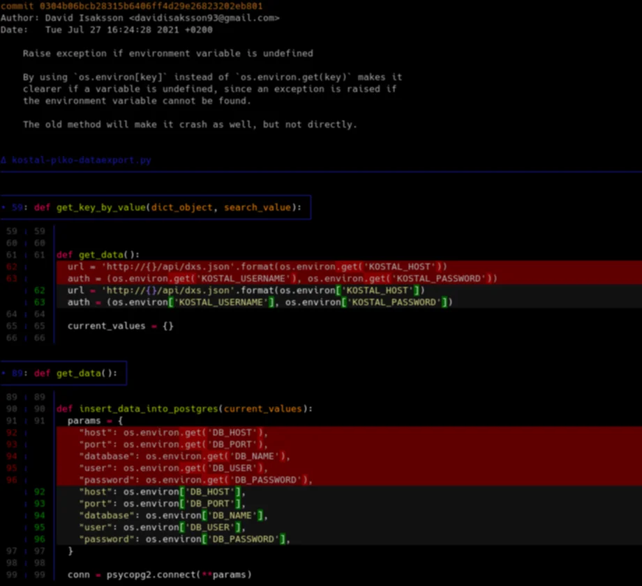 Ein git diff mit delta