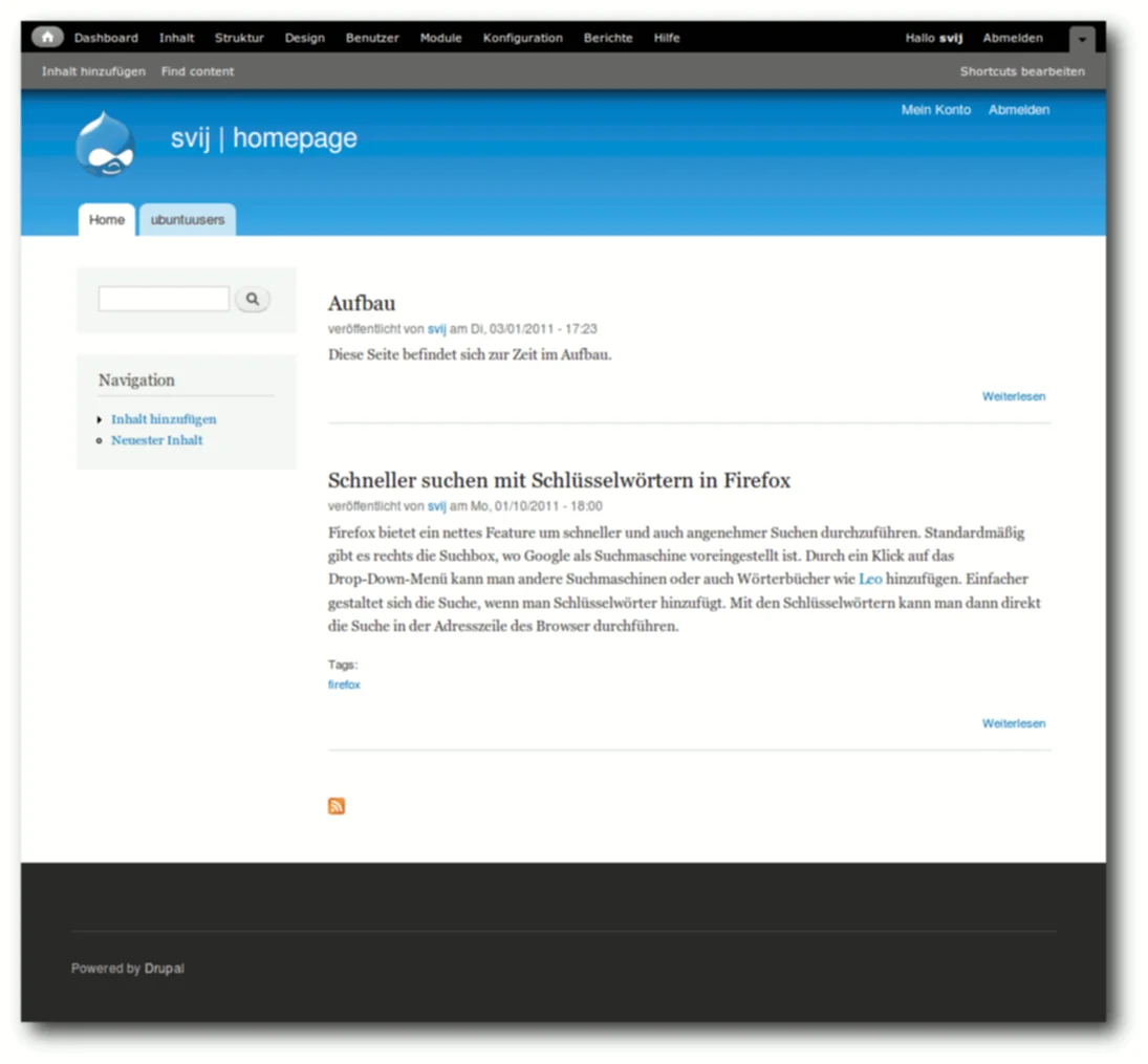 Drupal Startseite