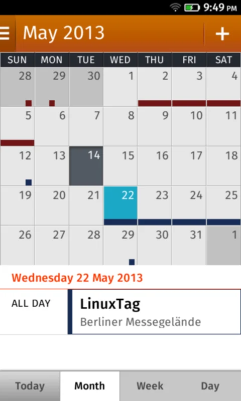 Eine Kalender-App ist vorinstalliert